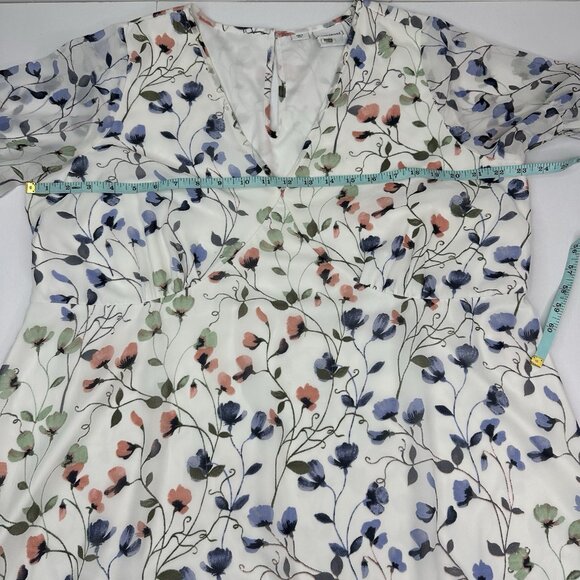 Junarose Women's‎ White Floral Ruffle Fit & Flare Rent The Runway Dress 14/C46 - Picture 9 of 14